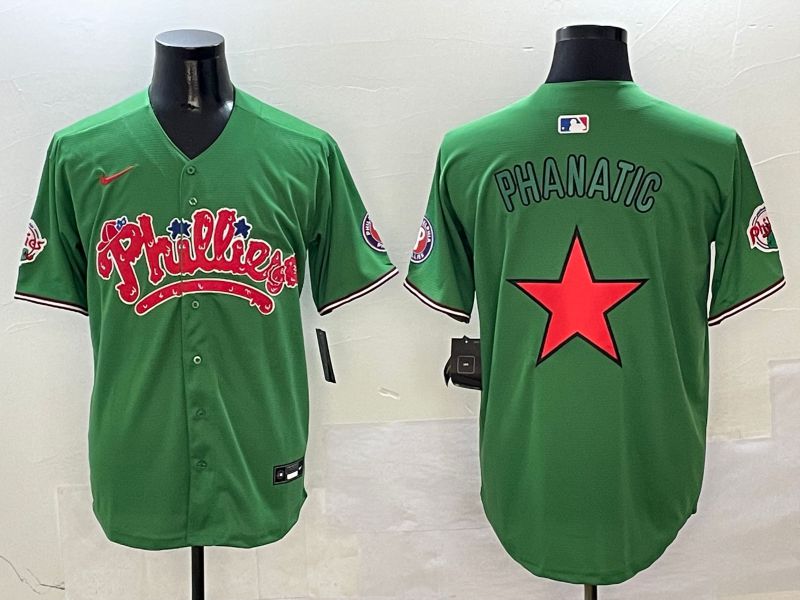 Men Philadelphia Phillies Blank Green Fourth generation Joint Name 2025 Nike MLB Jersey style 414